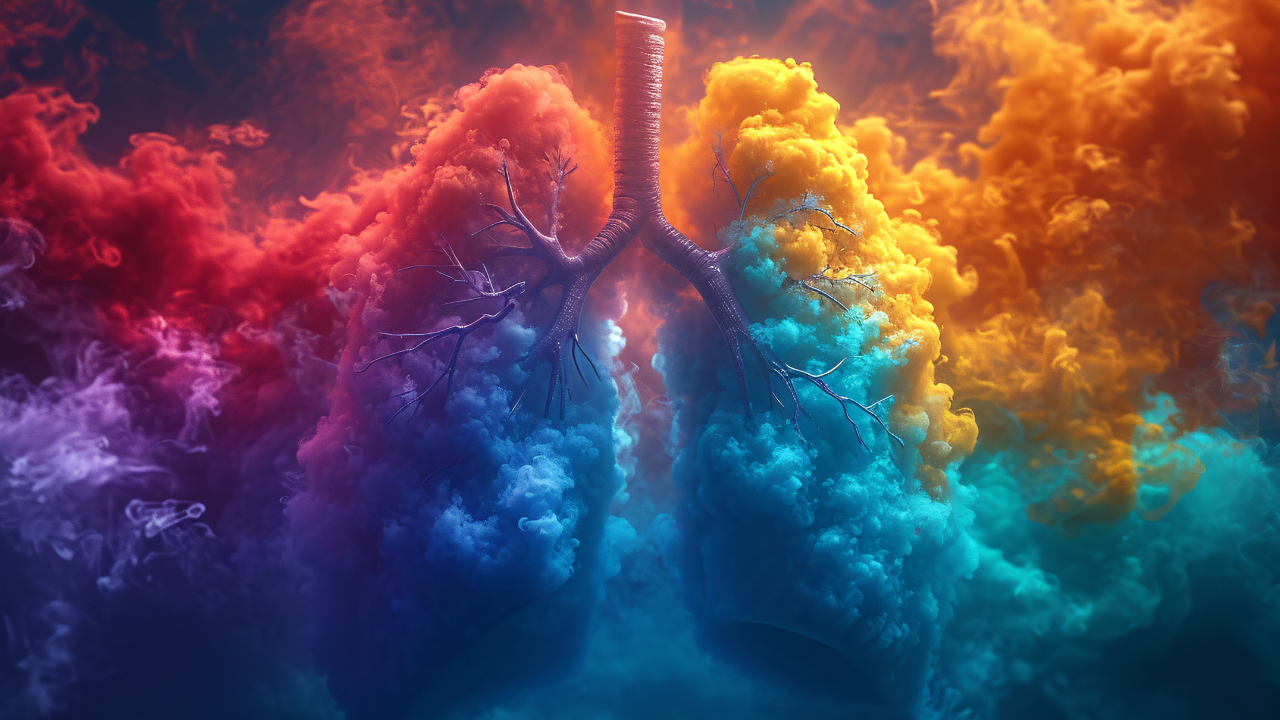 Colorful Lungs in a Rainbow of Smoke Generative AI. Image Credit: Adobe Stock Images/graphic