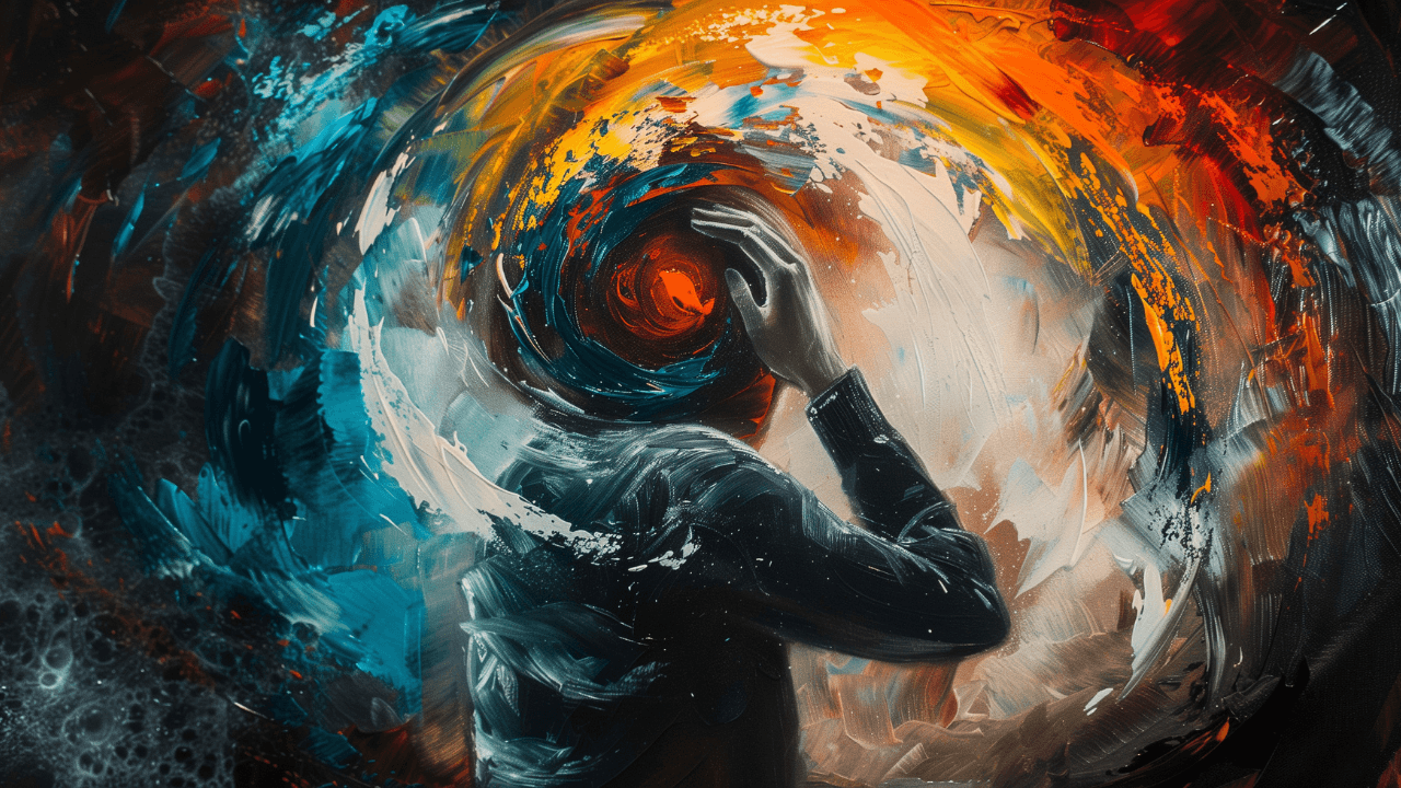 Dramatic abstract art, person in emotional distress or feeling intense emotions, landscape format with copy space for text or additions. Image Credit: Adobe Stock Images/Lucy