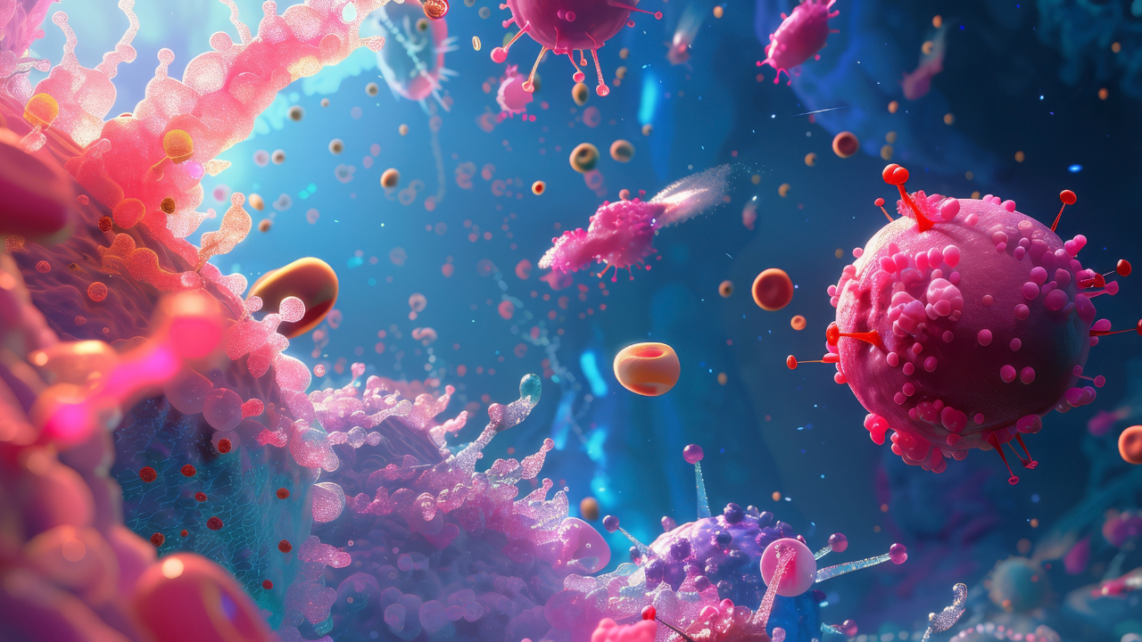 B-cell activation and differentiation scene, brightly illustrated. Image Credit: Adobe Stock Images/FoxGrafy