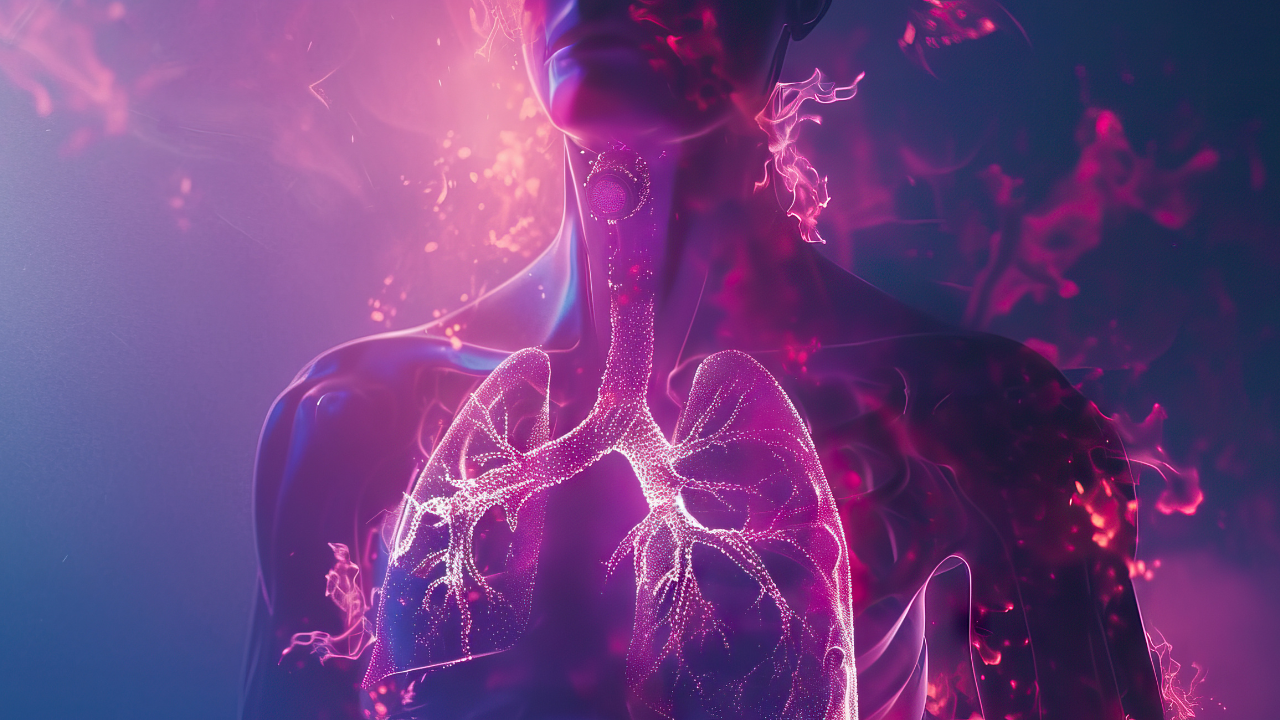 Chronic Obstructive Pulmonary Disease (COPD): The Shortness of Breath and Chronic Cough - Picture a person with highlighted lungs showing obstructed airways. Image Credit: Adobe Stock Images/Lila Patel