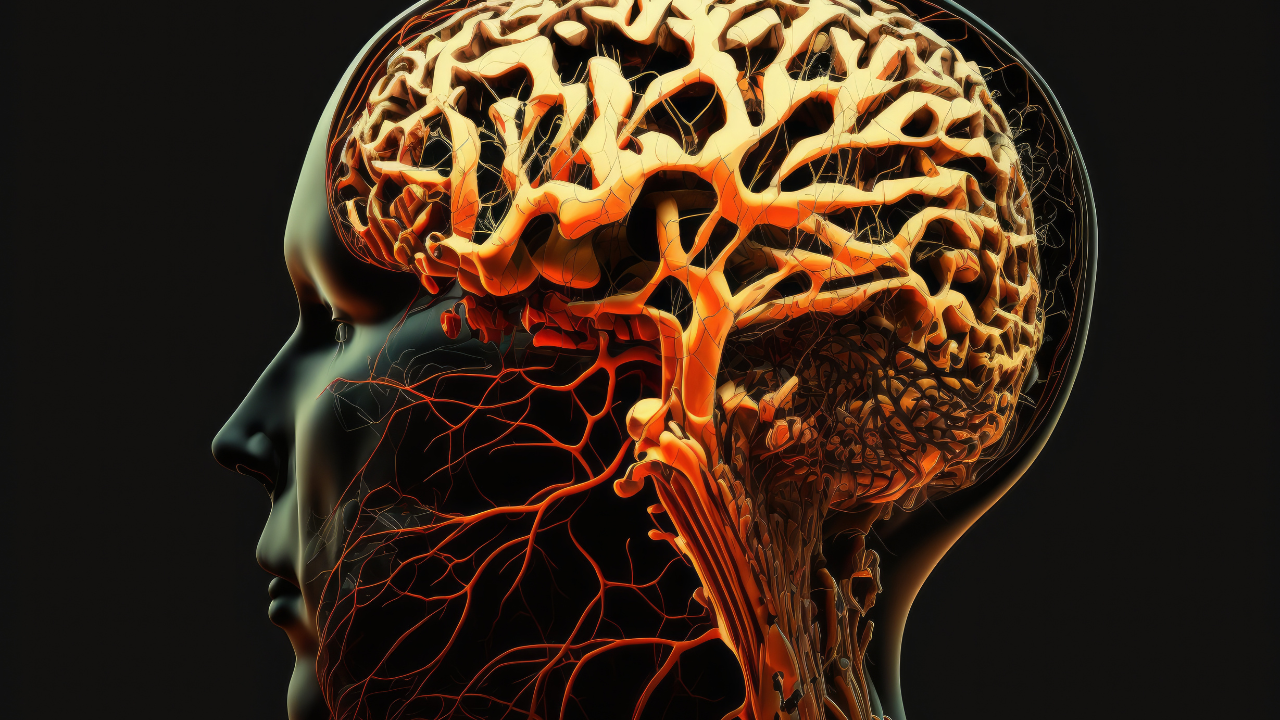 Human brain inside the man's head. Migraine, headache, Alzheimer disease, dementia concept illustration. Image Credit: Adobe Stock Images/Karrrtinki